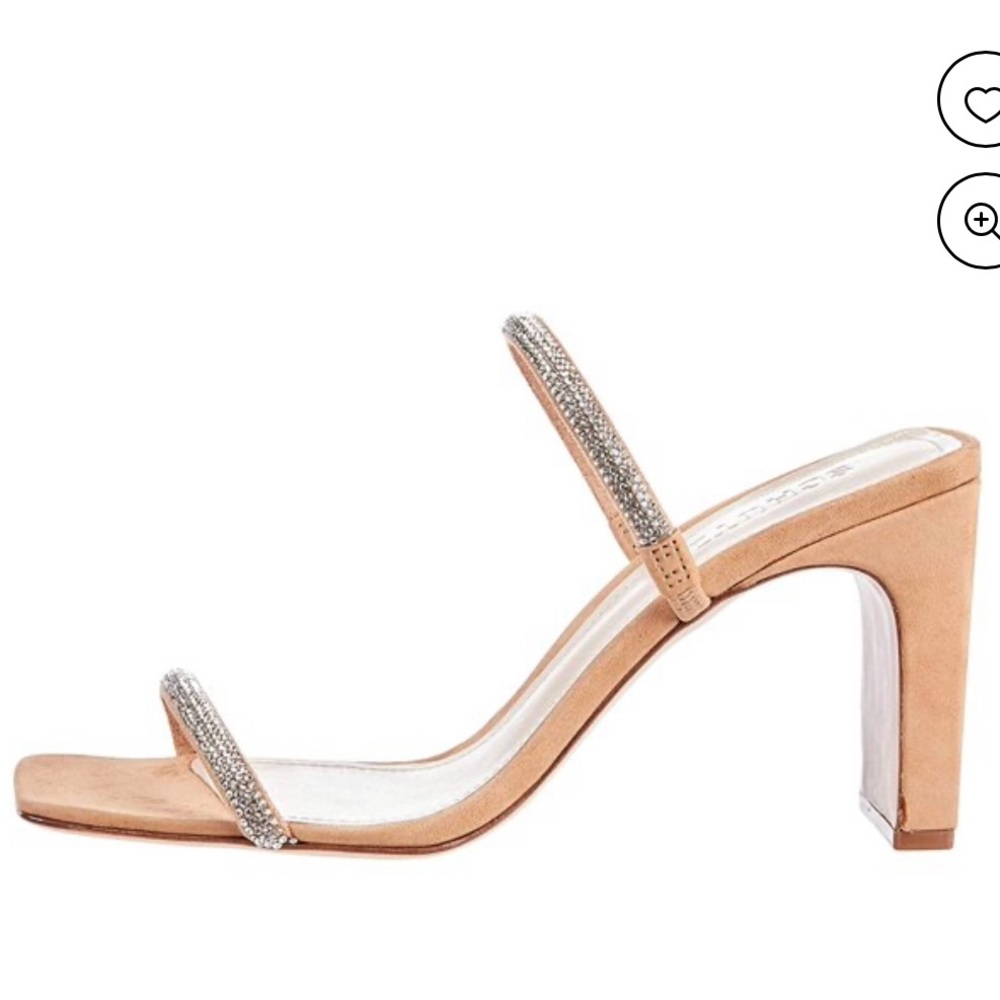 SCHUTZ Tan Heels with Silver Accents
